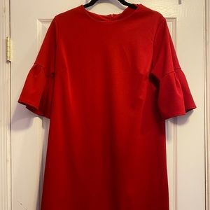 NWOT red bell sleeve dress